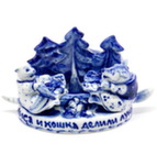 Скульптура «Потешки. Лиса и кошка делили лукошко» авт. В. И Л. Черновы